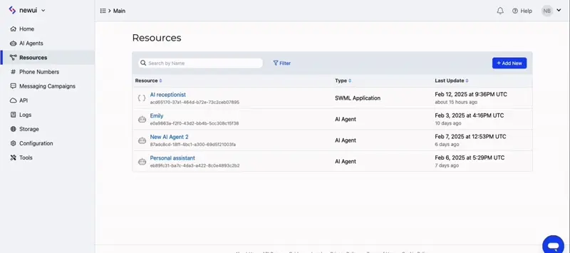 The new resource dialog showing cXML script
creation.
